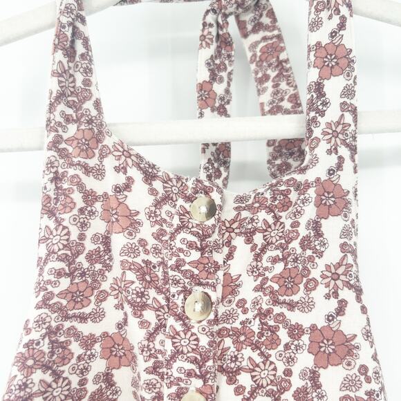 Kate Quinn Girls Summer Spring Boho Bamboo Ditsy Floral Halter Dress Size 3T - Picture 2 of 8